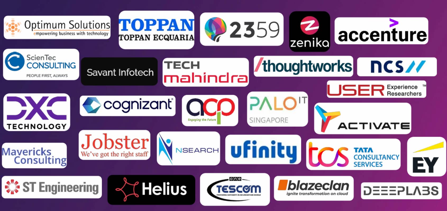 Image collage depicting the 27 industry partners of GovTech, which include various industries.