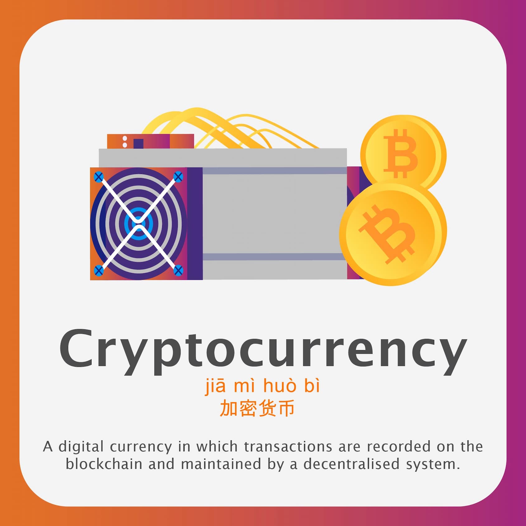 Cryptocurrency term in mandarin/chinese and the definition