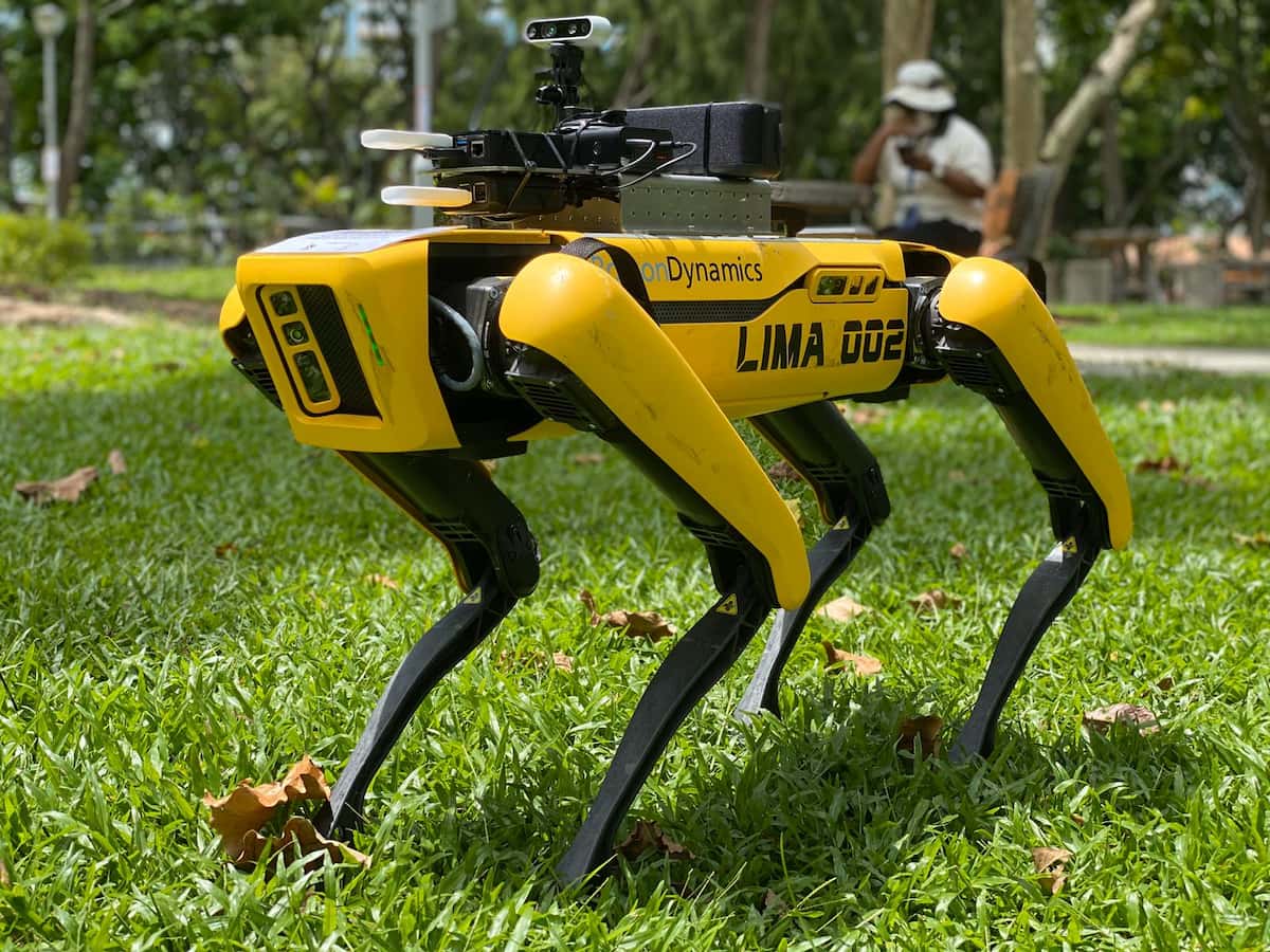 GovTech enhanced the four-legged robot dog Spot with features such as remote control, 3D mapping and semi-autonomous operations