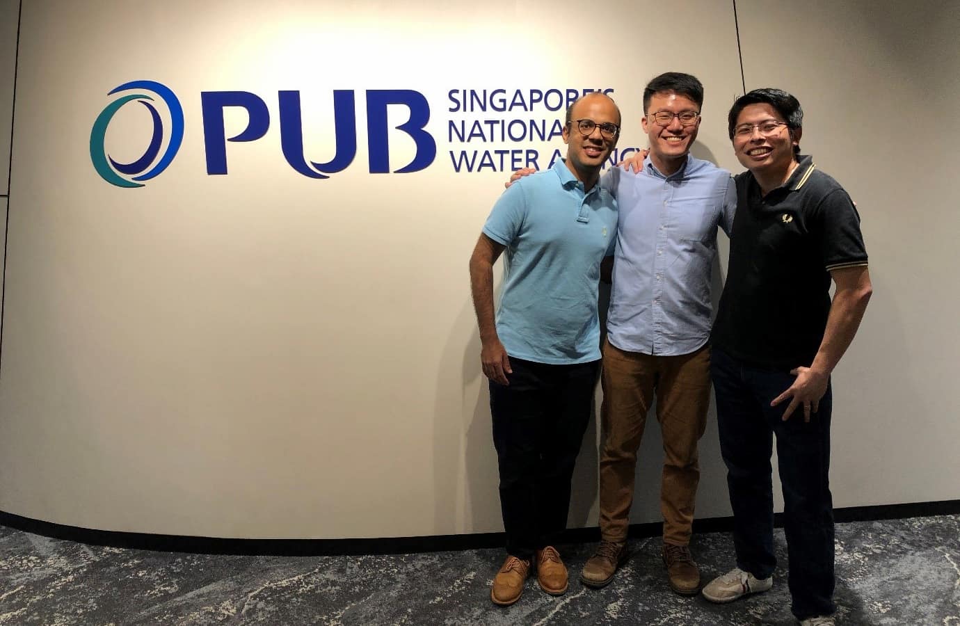The team of PUB Engineers, from left to right: Hariharan s/o Ramasamy (Engineer, Joint Operations Department), Daniel John Tan (Engineer, Joint Operations Department), and Ashley Ng (Senior Planner, Policy and Planning Department).