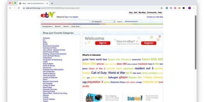 Old-school website designs that would not be suitable today