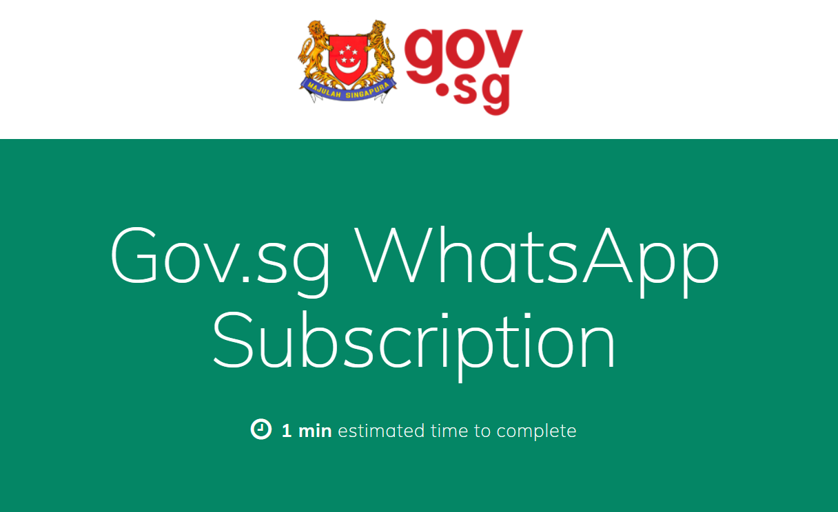 Gov.sg WhatsApp sign-up page.