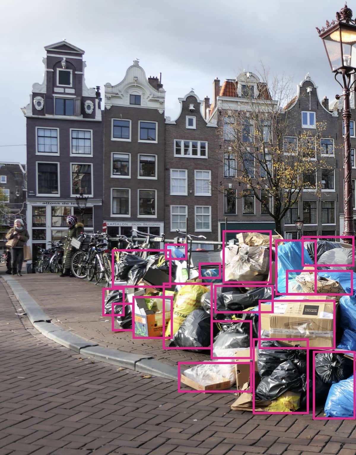 Amsterdam using smart detection cameras to detect waste, allowing for more timely clean up.