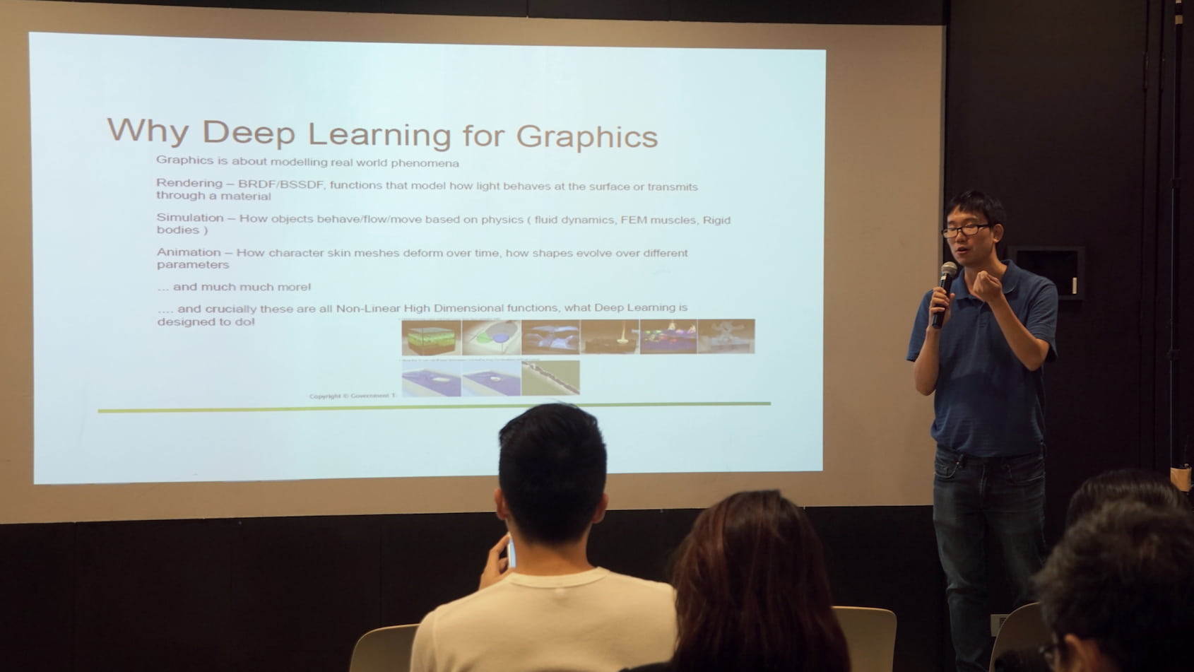 Mr Chong, engineer at GovTech, explaining the potential of machine learning in graphics.